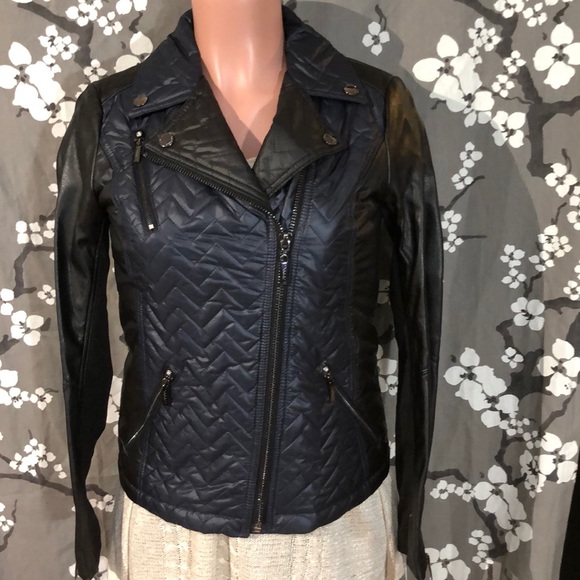 NWT LAUNDRY Quilted Faux Leather Motorcycle Jacket - Picture 4 of 8